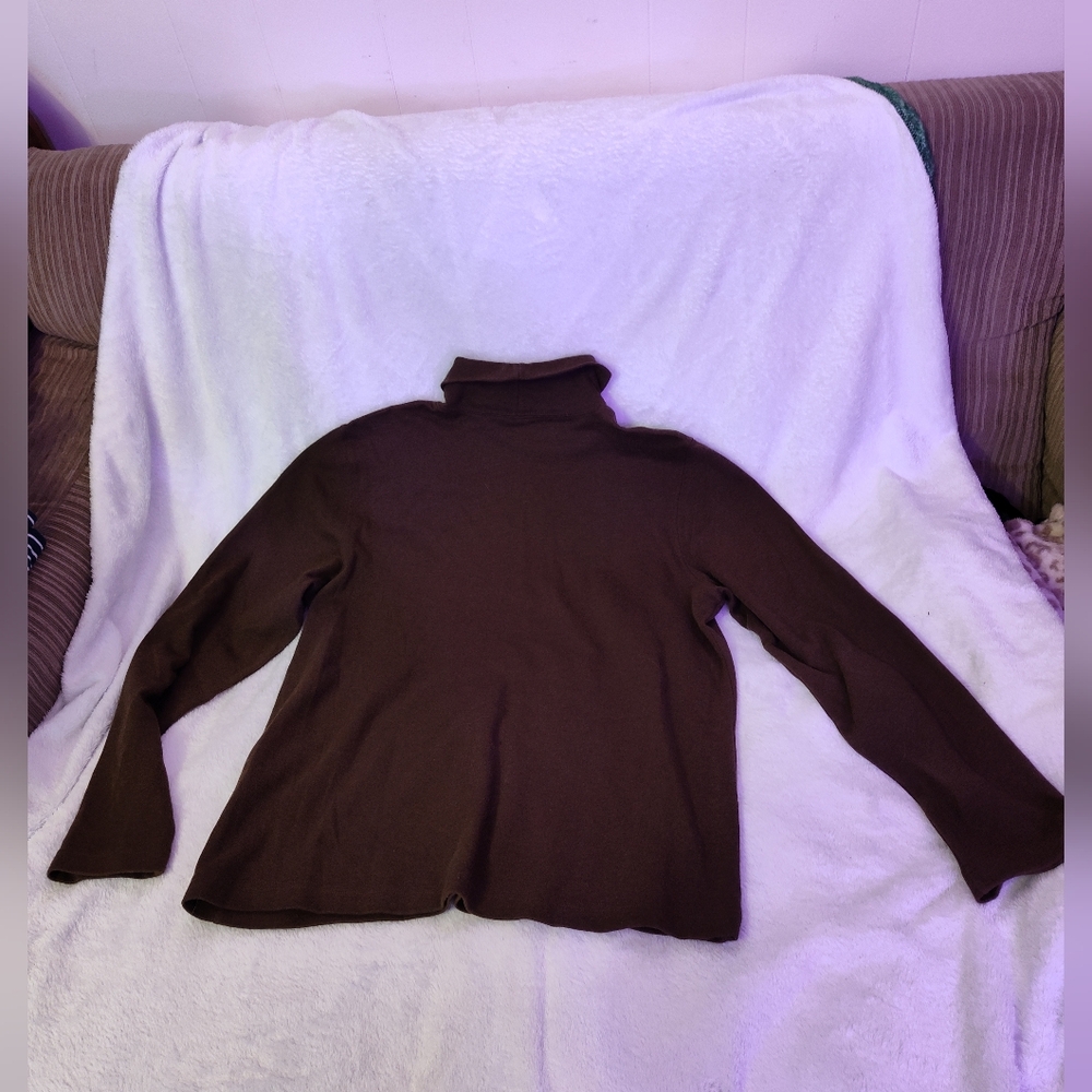 Lands' End Rich Brown Turtleneck